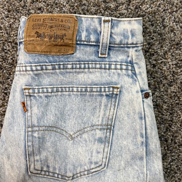 Vintage Levi's 550 Jeans Mens 28x30 USA Made Light Wash Relaxed Fit Acid Wash - Picture 10 of 10